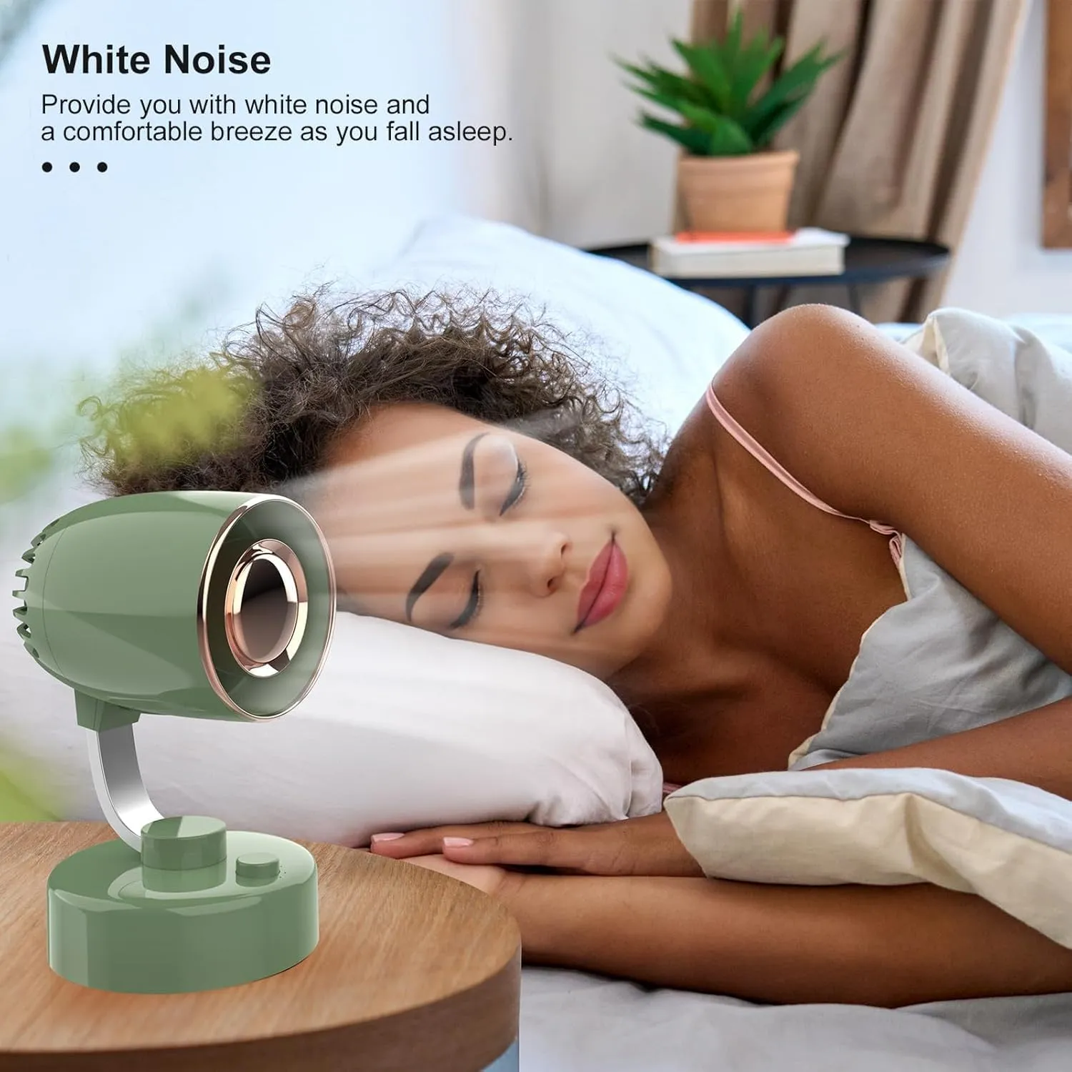 Mr.Young Mr. Young Quiet Desk Fan - 3-Speed Adjustable, Oscillating, USB-C Rechargeable, Portable Mini Fan with 10  Hours Battery Life - Perfect for Home, Office, and Travel (Green), Small, 9160028