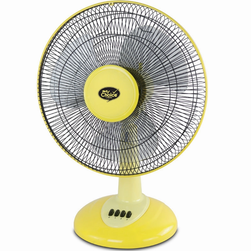 My Choice 16" Desk Fan  High Velocity, Oscillation, Adjustable Tilt, Durable, Quiet, Overheat Protection, 3-Speed, yellow, MC505