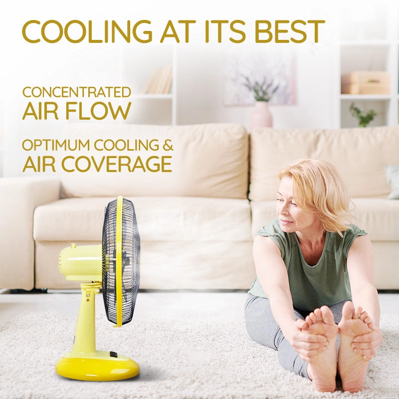 My Choice 16" Desk Fan  High Velocity, Oscillation, Adjustable Tilt, Durable, Quiet, Overheat Protection, 3-Speed, yellow, MC505
