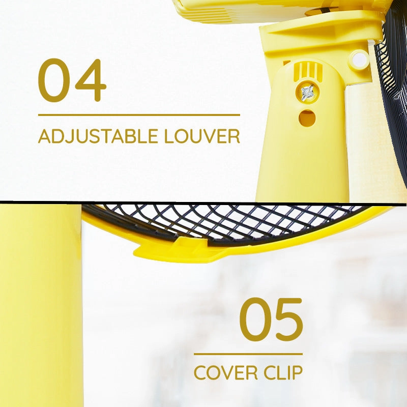 My Choice 16" Desk Fan  High Velocity, Oscillation, Adjustable Tilt, Durable, Quiet, Overheat Protection, 3-Speed, yellow, MC505