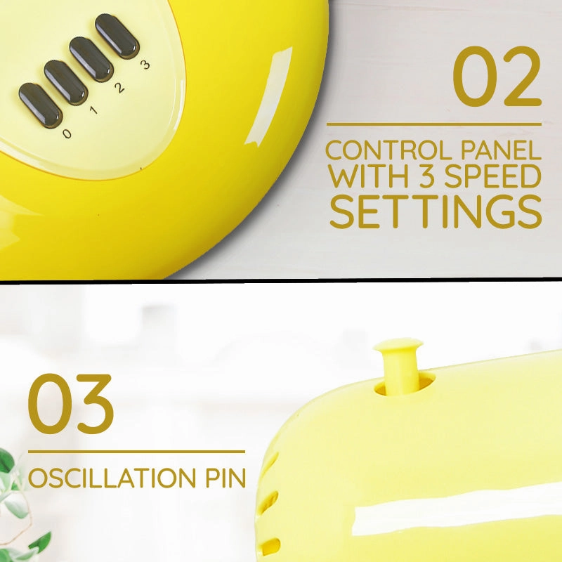 My Choice 16" Desk Fan  High Velocity, Oscillation, Adjustable Tilt, Durable, Quiet, Overheat Protection, 3-Speed, yellow, MC505