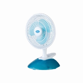 MyChoice 6" Clip/Table Fan  Clip Stand with Base, Adjustable Tilt, Strong Wind, Portable, Durable, 2-Speed, white & blue, MC202 usb desk fans for office or dorm use