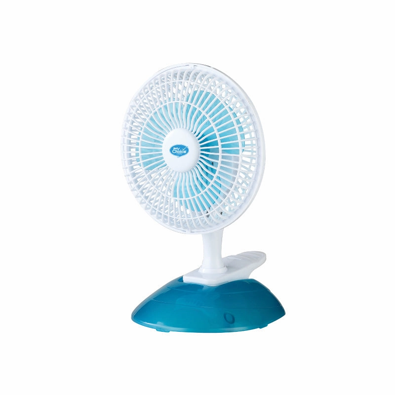 MyChoice 6" Clip/Table Fan  Clip Stand with Base, Adjustable Tilt, Strong Wind, Portable, Durable, 2-Speed, white & blue, MC202 usb desk fans for office or dorm use