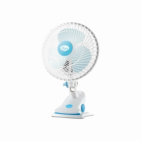 MyChoice 7" Clip/Table Fan  Adjustable Tilt, Oscillation, Strong Wind, Portable, Durable, 2-Speed, white & blue, MC202A usb desk fans for office or dorm use