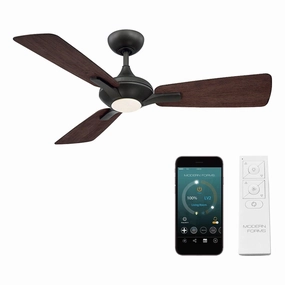 Mykonos 3 Indoor/Outdoor 3-Blade 52" Smart Ceiling Fan with LED Light Kit and Remote Control smart ceiling fans with voice control