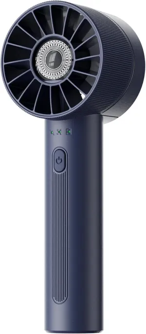 Navy Blue Rechargeable Mini Handheld Turbo Fan - 4 Speed High Velocity Personal Fan with Max 16H Cooling Time, Travel Essentials for Vacation/Beach/Trip Mini handheld fan for personal cooling
