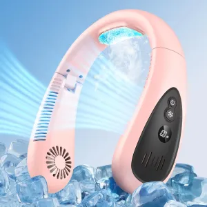 Neck Air Conditioner, 5000mAh Portable Neck Fan with Semiconductor Cooling Airflow Bladeless USB Neck Fans Portable Rechargeable with 3 Speeds, LED Display, Personal Fan for Outdoor Travel Indoor Neck fan for hands-free comfort