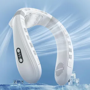 Neck Air Conditioner Fans That Blow Cold Air Cooling Device Wearable Fan, 5200mAh Battery Operated Rechargeable Personal Fan, 3 3 Speeds Perfect for Women Men Neck fan for hands-free comfort