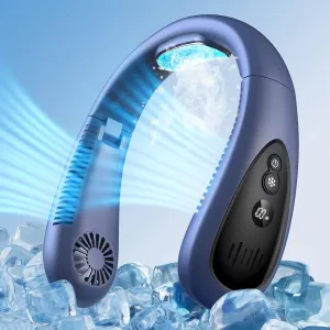 Neck Air Conditioner, Portable Neck Fan with Semiconductor Cooling Plate, 5000mah Neck Cooler Rechargeable USB Fan Hands Free Bladeless Wearable Foldable Mini Fan for Men Women Home Office Outdoor Neck fan for hands-free comfort