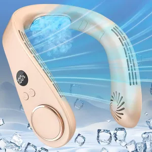 Neck Cooler for Hot Weather,Neck Fan Rechargeable Battery AC Unit,Personal Neckband Wear Wireless Cool Plates Fans Fast Charging Conditioning,Soundless Best Neck Fan for Walk Travel Airplane Neck fan for hands-free comfort