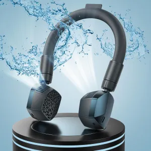 Neck Cooling Tube and Portable Fan 2 in 1, Reusable Ice Ring, Wearable Neck Cooler Personal Adjustable Fans, Portable Battery Operated Neck Fan, 3 Gear, 360 Rotation, Detachable,USB, Quiet 360-degree rotating fan for home use