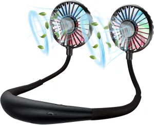 Neck Fan - 2600mAh Battery Operated Hands Free Fan, Portable Hang Around Neck Fans for Fishing, Camping, Hiking, Working, USB Powered, Over 12 Hours Cooling Neck fan for hands-free comfort