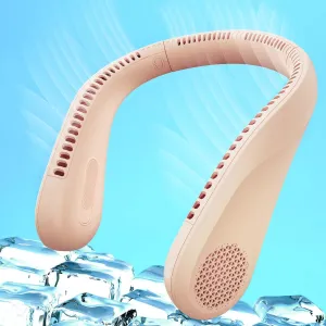 Neck Fan, 5000mAh Hands-Free Bladeless Fan, Portable Cooling Fan, 3 Speeds, 360 Airflow, Personal Wearable Fan for Travel, Outdoor, Indoor, Pink Neck fan for hands-free comfort