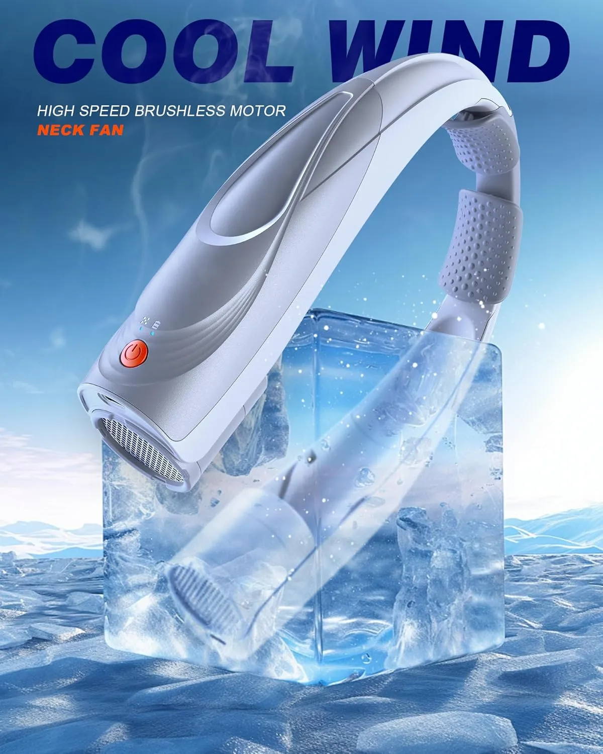 Neck Fan, AI 6 Speeds Powerful Portable Fan, 6000mAh Long-Lasting Battery Faster Cooling, USB-C Rechargeable, Ultra-Quiet, Hands-Free, 360 Airflow, Personal Fan for Women Men Office Travel Outdoor