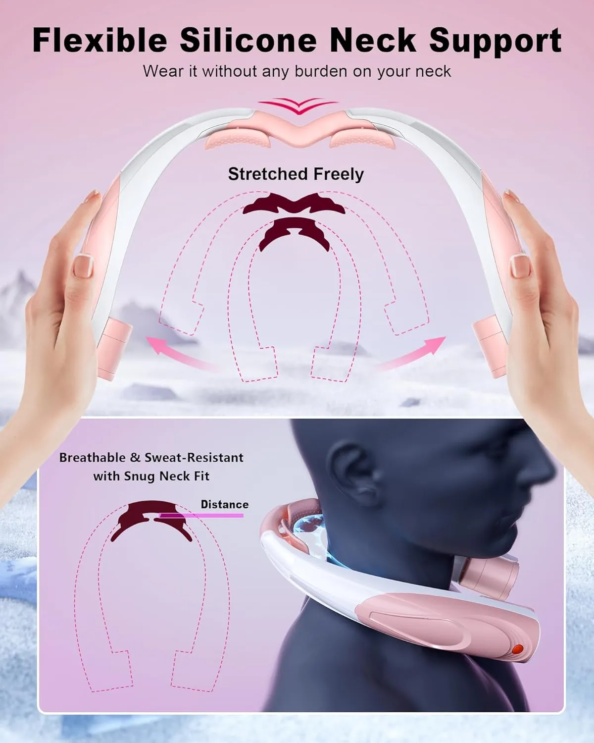 Neck Fan, AI 6 Speeds Powerful Portable Fan, 6000mAh Long-Lasting Battery Faster Cooling, USB-C Rechargeable, Ultra-Quiet, Hands-Free, 360 Airflow, Personal Fan for Women Men Office Travel Outdoor