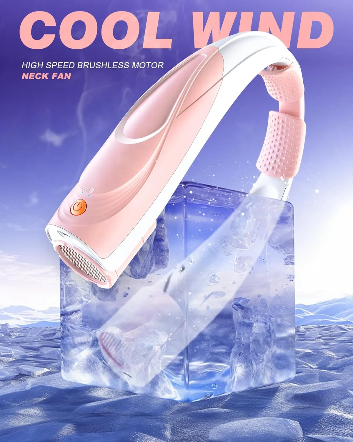 Neck Fan, AI 6 Speeds Powerful Portable Fan, 6000mAh Long-Lasting Battery Faster Cooling, USB-C Rechargeable, Ultra-Quiet, Hands-Free, 360 Airflow, Personal Fan for Women Men Office Travel Outdoor