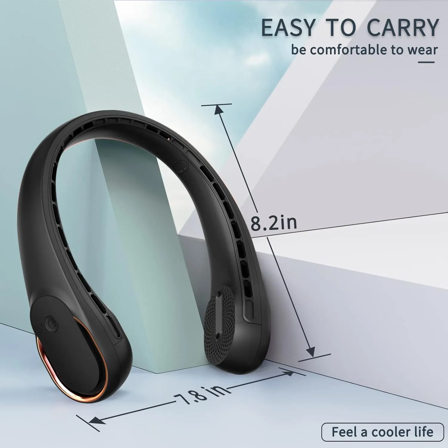 Neck Fan, Bladeless Neck Fan, 4000 mAh Rechargeable Personal Fan, 360 Hands Free Wearable Fan, 3 Speeds Adjustable,Faster Cooling, Ultra Quiet, Suitable for Home, Office, Travel, Sports