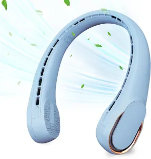 Neck Fan, Bladeless Neck Fan, USB Rechargeable Personal Fan, 4000 mAh Battery Operated Wearable Fan, 3 Speeds Adjustable,Faster Cooling, Ultra Quiet, Suitable for Home, Office, Travel, Sports Neck fan for hands-free comfort