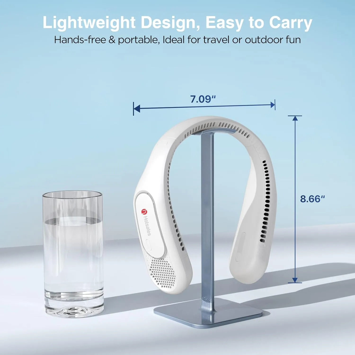 Neck Fan, Hands Free Bladeless Neck Fans Portable Rechargeable, 6000 mAh Battery Operated Wearable Personal Fan, Cooling Neck Fan, 3 Speeds, USB Fan Gifts for Men, Women, Travel, Outdoor