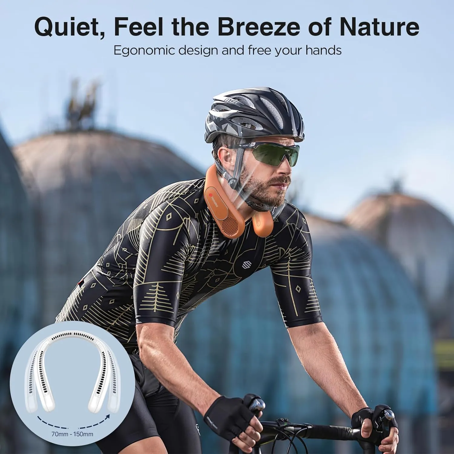 Neck Fan, Hands Free Bladeless Neck Fans Portable Rechargeable, 6000 mAh Battery Operated Wearable Personal Fan, Cooling Neck Fan, 3 Speeds, USB Fan Gifts for Men, Women, Travel, Outdoor