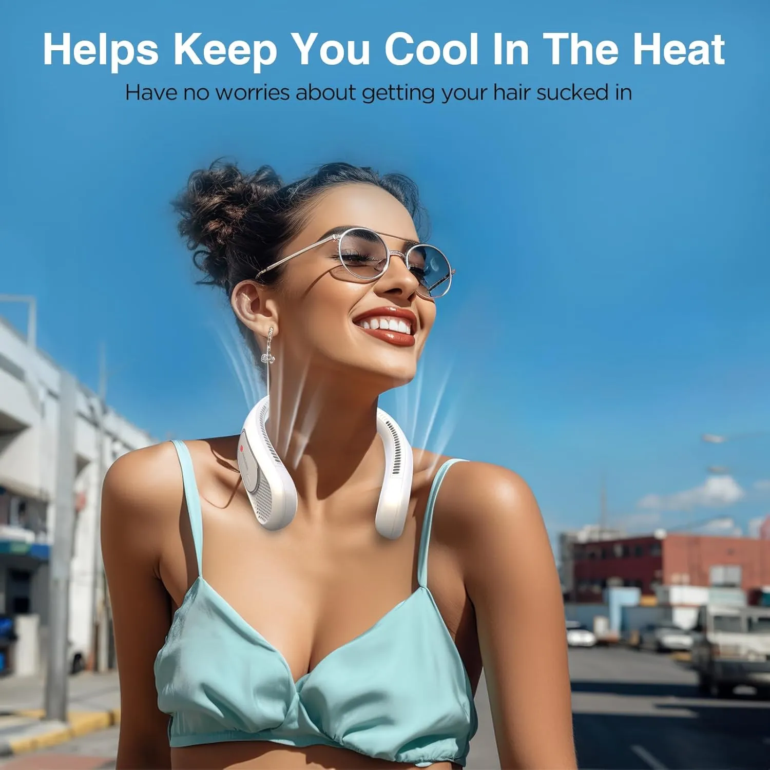 Neck Fan, Hands Free Bladeless Neck Fans Portable Rechargeable, 6000 mAh Battery Operated Wearable Personal Fan, Cooling Neck Fan, 3 Speeds, USB Fan Gifts for Men, Women, Travel, Outdoor