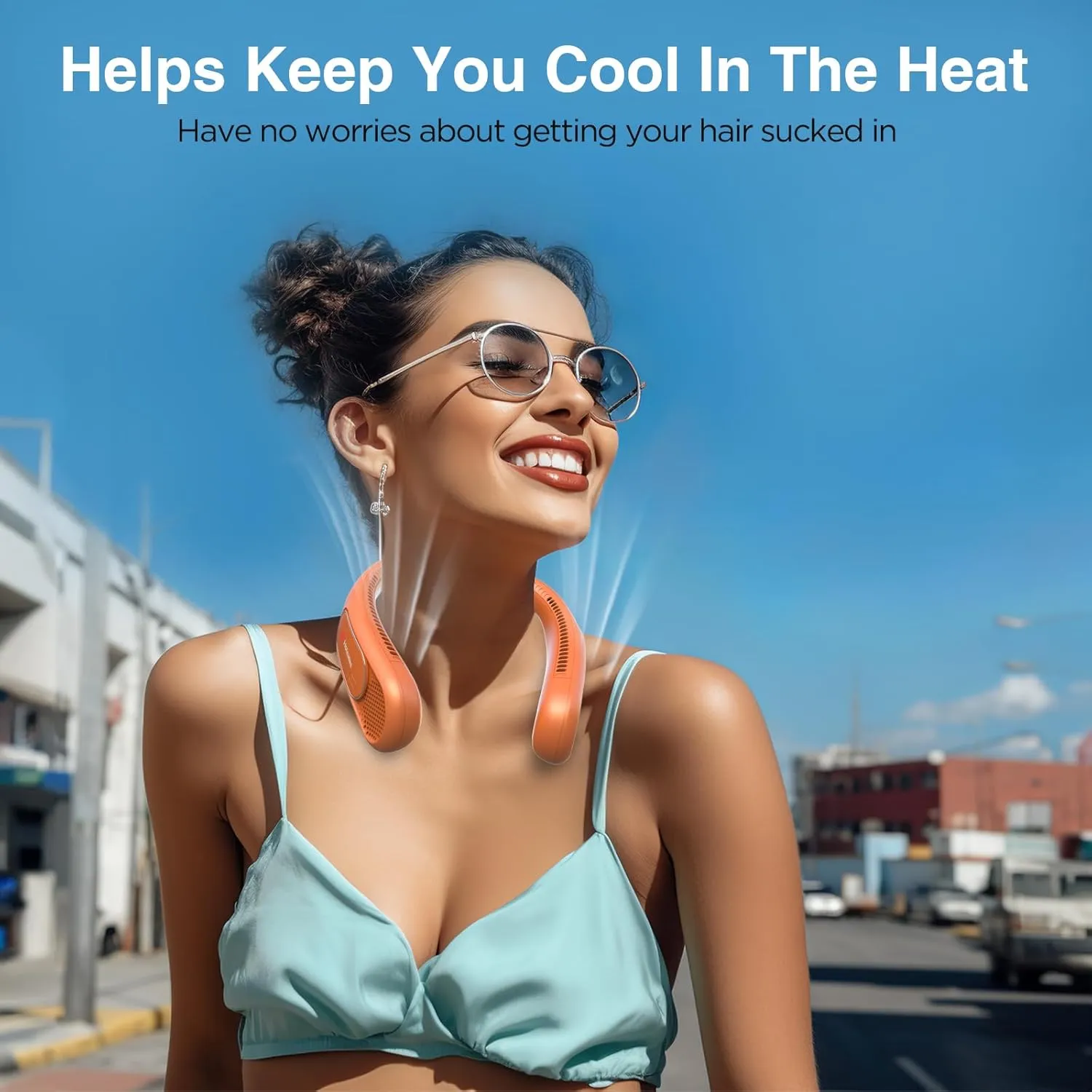 Neck Fan, Hands Free Bladeless Neck Fans Portable Rechargeable, 6000 mAh Battery Operated Wearable Personal Fan, Cooling Neck Fan, 3 Speeds, USB Fan Gifts for Men, Women, Travel, Outdoor