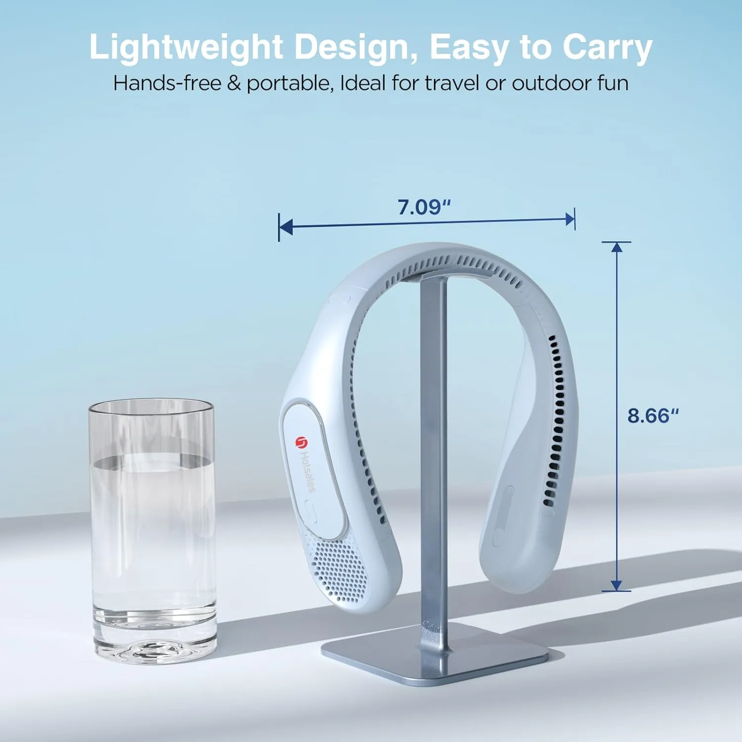 Neck Fan, Hands Free Bladeless Neck Fans Portable Rechargeable, 6000 mAh Battery Operated Wearable Personal Fan, Cooling Neck Fan, 3 Speeds, USB Fan Gifts for Men, Women, Travel, Outdoor