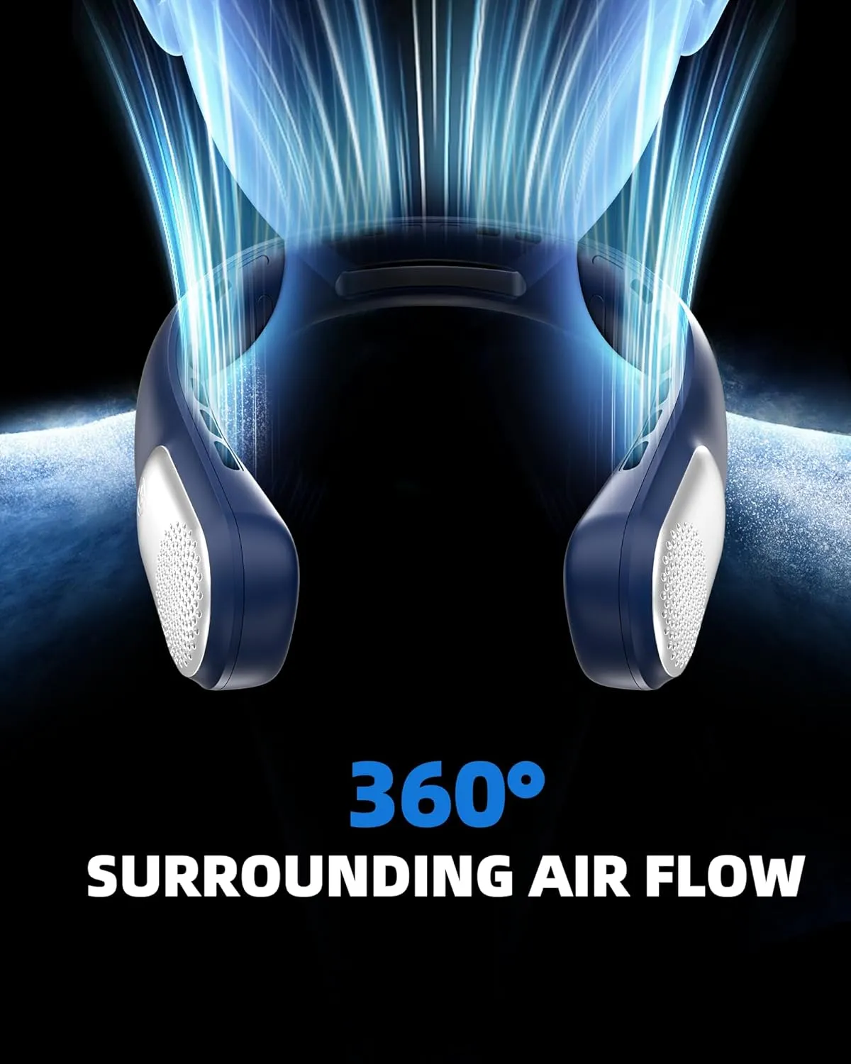 Neck Fan, LED Display USB Rechargeable Portable Fan,360 Cooling Bladeless Personal Fan, 4000 mAh 3 Speeds Adjustable Wearable Fan for Women,Travel, Gift, Home, Office, Men