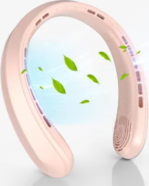 Neck Fan, Portable Neck Fan, 4000 mAh Battery Operated Wearable Personal Fan with USB Rechargeable, 3 Wind Speed, Fast Cooling, Ultra Quiet, Bladeless, Headphone Design for Travel, Men Women Neck fan for hands-free comfort