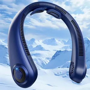 Neck Fan - Portable Neck Fan with Neck Support, 5 Speeds, All Around Airflow, Hand-free Bladeless Personal Cooling Fans, Rechargeable Wearable Fan for Outdoor and Indoor, Festival Gifts for Men Women Small bladeless fan for quiet cooling