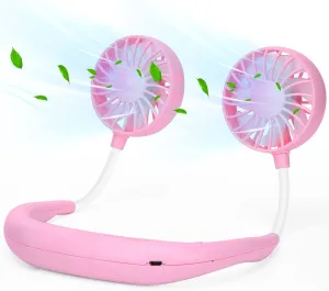 Neck Fan Portable Neck Fans Rechargeable Personal Fans For Your Neck Wearable Fan Neck Air Conditioner Cooling Neck Fan With 360 Degree Rotation 2000mAh For Travel Sports Walking And Outdoor Working Neck fan for hands-free comfort