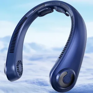 Neck Fan - Portable Personal Cooling Bladeless Around the Neck Fans that Blow Cold Air Rechargeable with 5 Speeds, Neck Support for Hot Flashes, Disneyland, Travel, Cooler Gift for Women Men Neck fan for hands-free comfort
