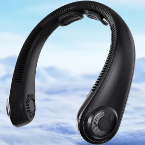 Neck Fan - Portable Personal Cooling Bladeless Around the Neck Fans that Blow Cold Air Rechargeable with 5 Speeds, Neck Support for Hot Flashes, Disneyland, Travel, Cooler Gift for Women Men Small bladeless fan for quiet cooling