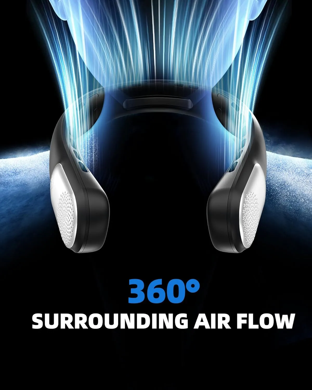 Neck Fan, Portable Personal Fan around Neck, 4000 mAh Battery Operated with LED Display, 3 Wind Speed, Fast Cooling, Ultra Quiet, USB Rechargeable Fan Men Women Outdoor Indoor