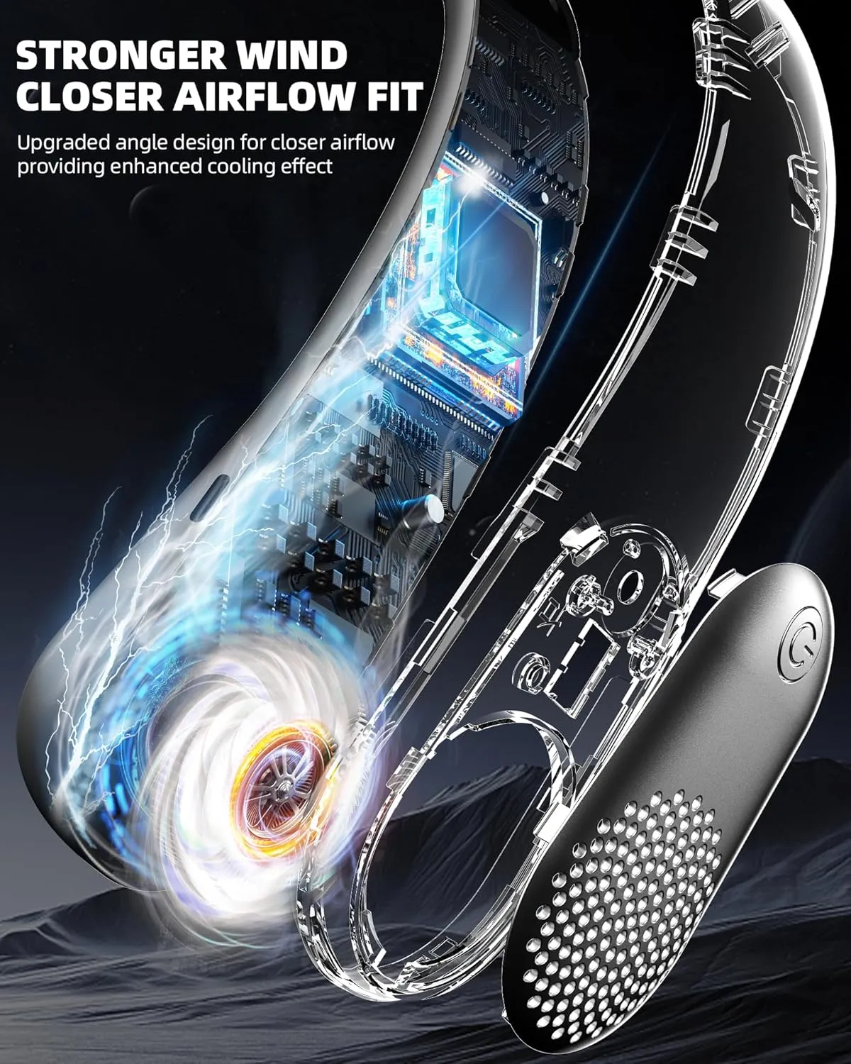 Neck Fan, Portable Personal Fan around Neck, 4000 mAh Battery Operated with LED Display, 3 Wind Speed, Fast Cooling, Ultra Quiet, USB Rechargeable Fan Men Women Outdoor Indoor