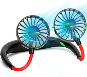 Neck Fan Portable Rechargeable: Personal Cooling Wearable Fan Around your Neck that Blow Cold Air for Men Women - Usb Should Fan Battery Operated for Travel and Outdoor Sports Neck fan for hands-free comfort