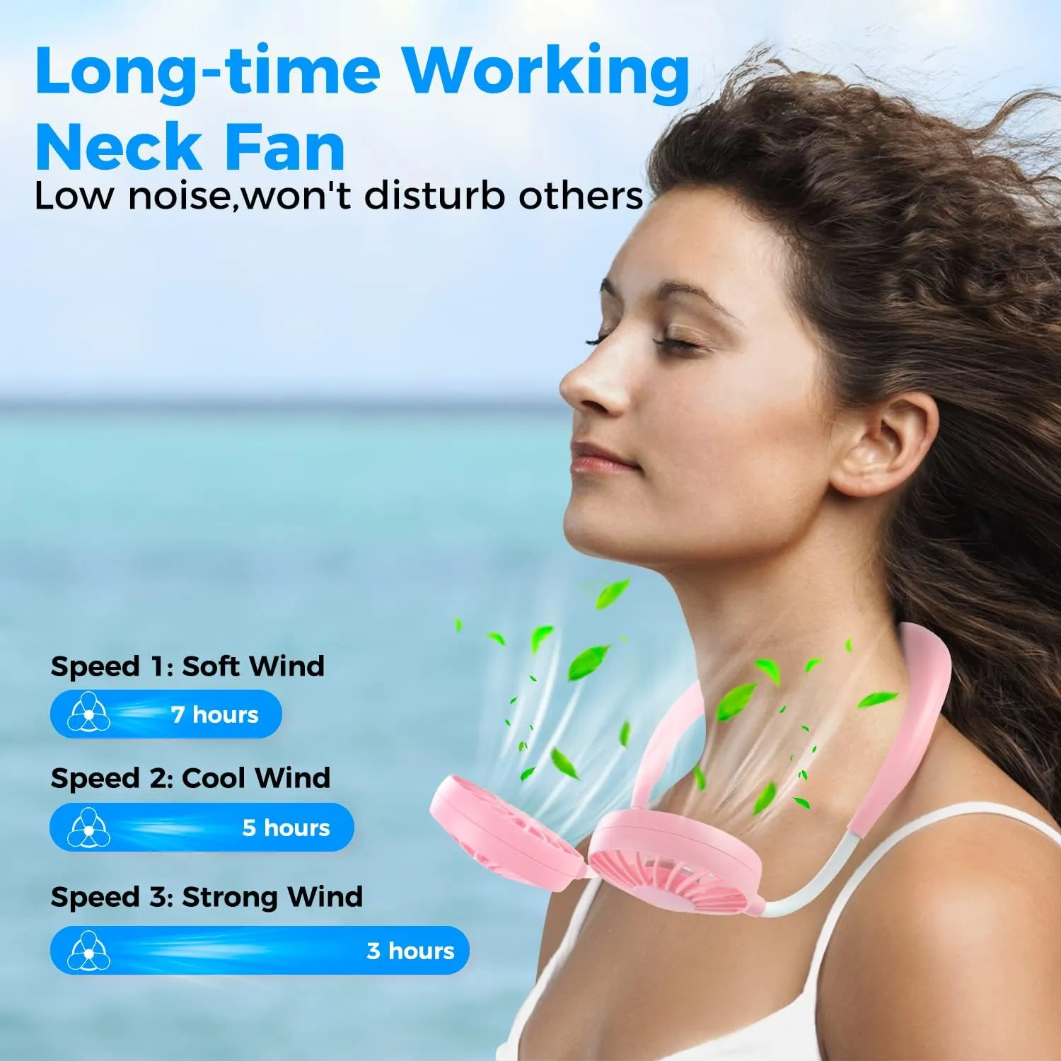 Neck Fan Portable Rechargeable: Personal Fans For Your Neck Wearable Cooling Fan Neck Air Conditioner With 360 Degree Rotation 2000mah For Travel Sports Walking - Outdoor Working