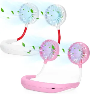 Neck Fan Portable Rechargeable: Personal Fans For Your Neck Wearable Cooling Fan Neck Air Conditioner With 360 Degree Rotation 2000mah For Travel Sports Walking - Outdoor Working Neck fan for hands-free comfort
