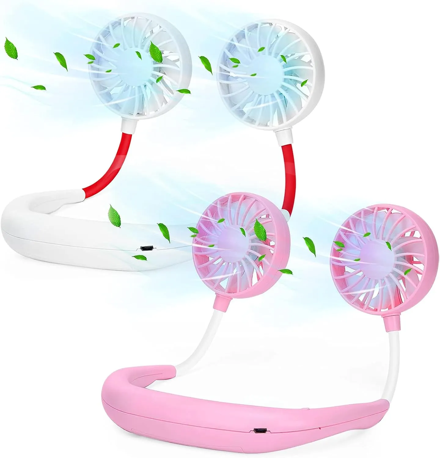 Neck Fan Portable Rechargeable: Personal Fans For Your Neck Wearable Cooling Fan Neck Air Conditioner With 360 Degree Rotation 2000mah For Travel Sports Walking - Outdoor Working Neck fan for hands-free comfort