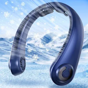 Neck Fan - Portable Rechargeable Personal Neck Cooling Fan With 5 Speeds, Neck Support, USB Bladeless Lightweight Wearable Fan for Hot Flashes, Disneyland, Travel, Summer Gift for Women Men Neck fan for hands-free comfort