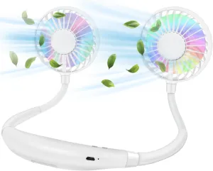 Neck Fan, Rechargeable Battery Operated Portable Fan 2600mAh, Hands Free Personal Fan Hang Around Neck Fans Neck fan for hands-free comfort
