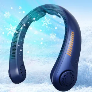 Neck Fan Rechargeable - Portable Personal Fan with Neck Support, 5 Speeds Full Surround Cooling, Battery Operated Bladeless Fan Quiet Lightweight for Travel, Gifts for Men Women Neck fan for hands-free comfort