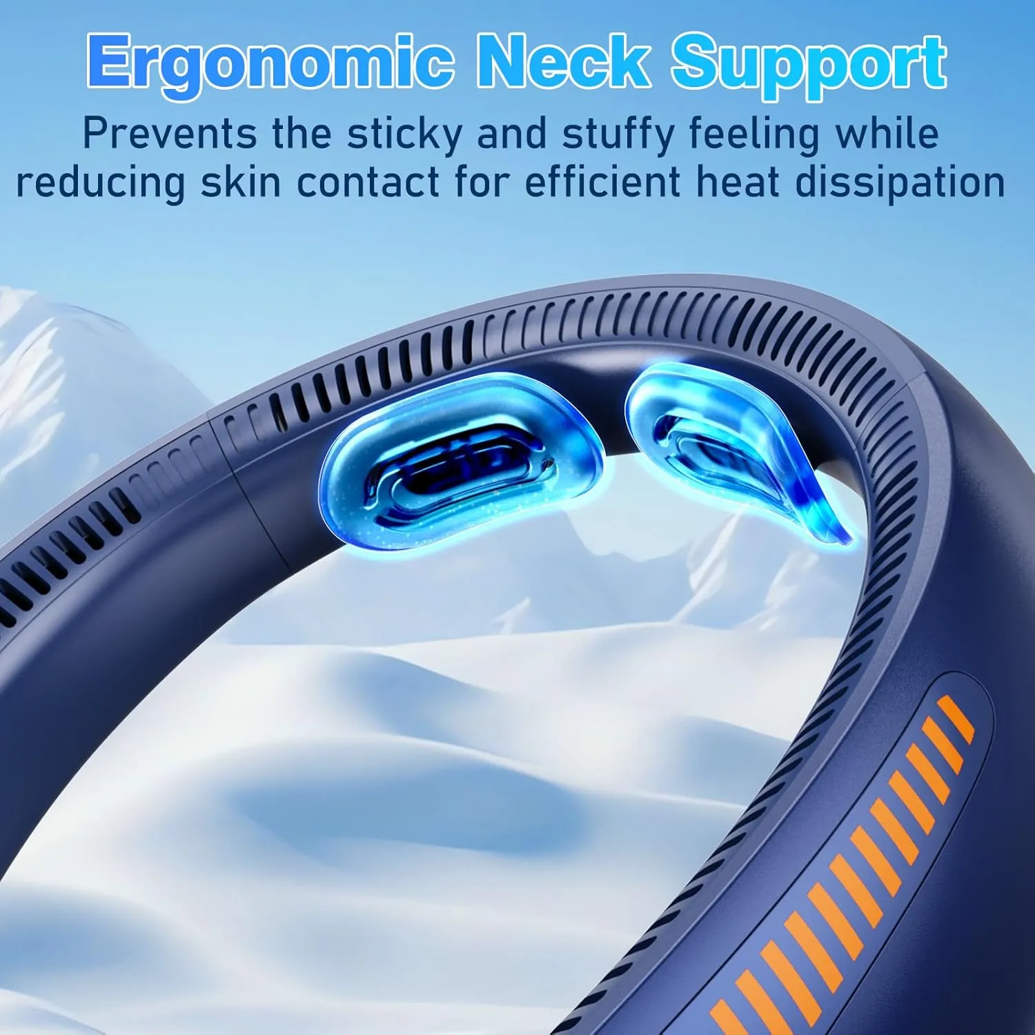 Neck Fan Rechargeable - Portable Personal Fan with Neck Support, 5 Speeds Full Surround Cooling, Battery Operated Bladeless Fan Quiet Lightweight for Travel, Gifts for Men Women