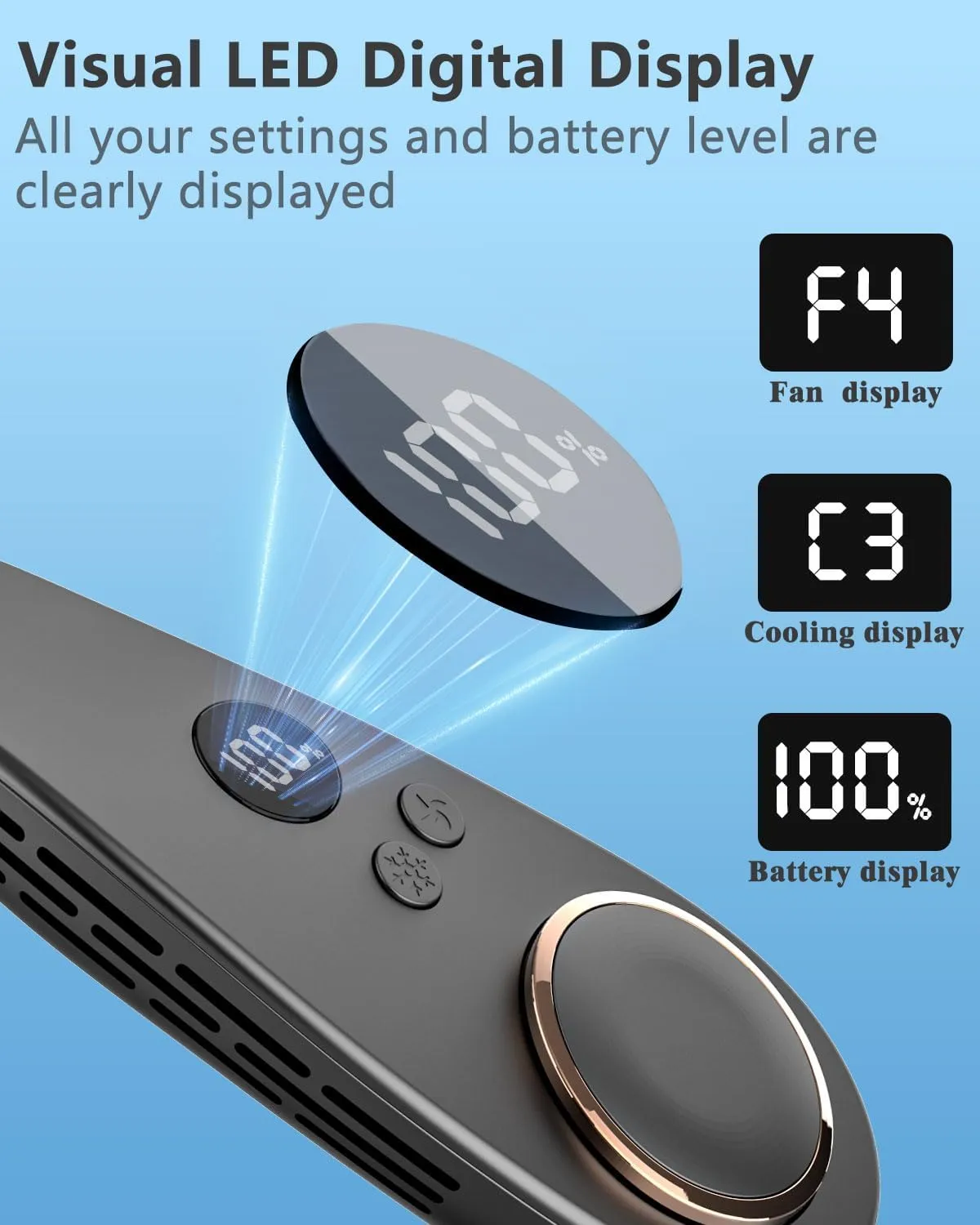 Neck Fan with Cooling Plate-5500mAh Portable Neck Fans that Blow Cold Air, Personal Small Bladeless Neck Air Conditioner Ac Fan, Best USB Rechargeable Battery Operated Neck Cooler for Women