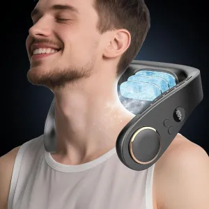 Neck Fan with Cooling Plate-5500mAh Portable Neck Fans that Blow Cold Air, Personal Small Bladeless Neck Air Conditioner Ac Fan, Best USB Rechargeable Battery Operated Neck Cooler for Women Neck fan for hands-free comfort