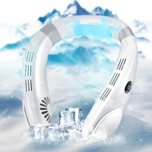 Neck Fan with Cooling PlatePortable Neck Air Conditioner4400mAh Rechargeable BatteryHands Free Bladeless Fan for Gym Office Travel Camping3 Speed Personal Cooling Fan Neck fan for hands-free comfort