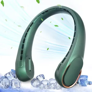 Neck Fan,Portable Bladeless Neck Fan, USB Rechargeable Personal Fan, 4000 mAh Battery Operated Wearable Fan, 3 Speeds Adjustable,Faster Cooling, Ultra Quiet, Suitable for Home, Office, Sports Neck fan for hands-free comfort