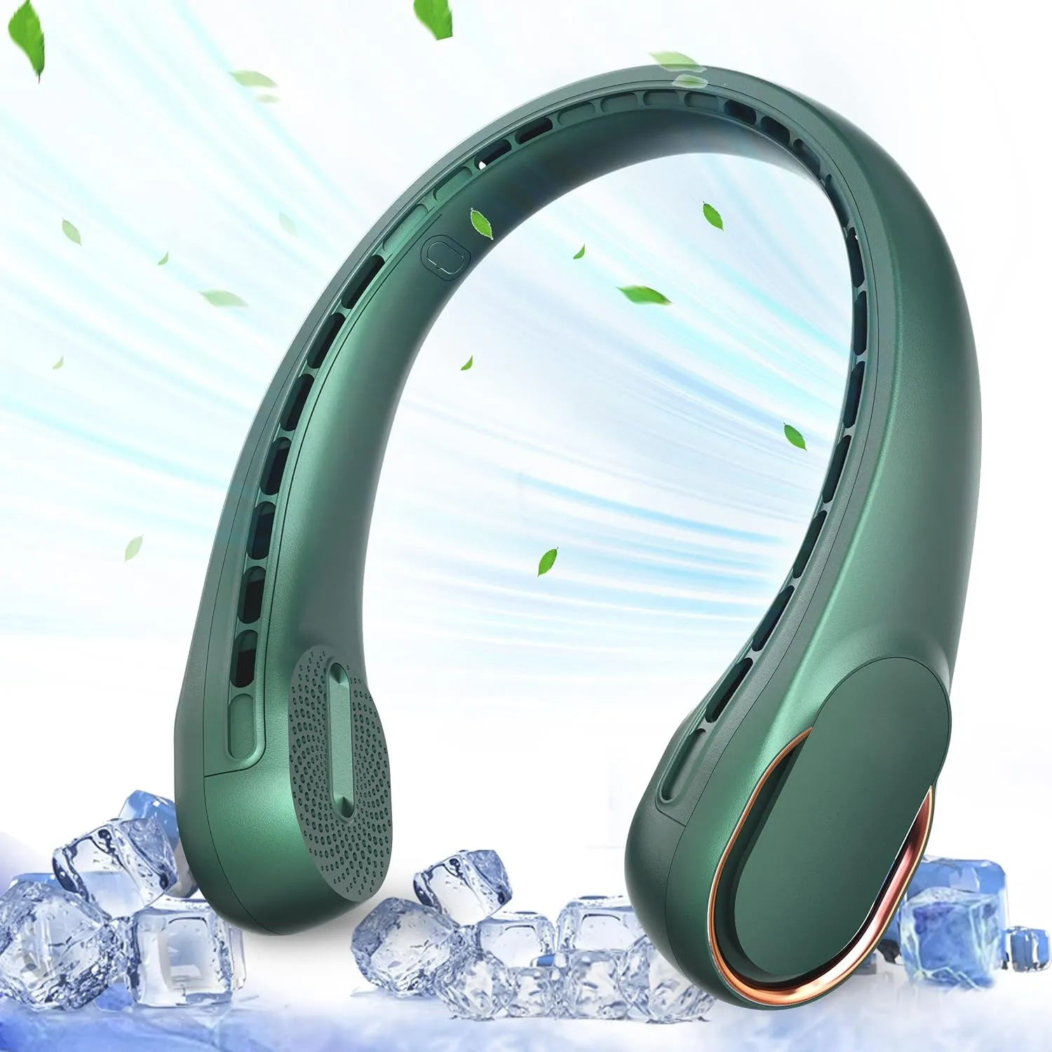 Neck Fan,Portable Bladeless Neck Fan, USB Rechargeable Personal Fan, 4000 mAh Battery Operated Wearable Fan, 3 Speeds Adjustable,Faster Cooling, Ultra Quiet, Suitable for Home, Office, Sports Neck fan for hands-free comfort