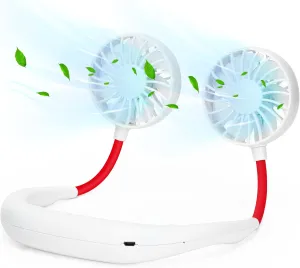 Neck Fan,Portable Neck Fans Rechargeable Personal Fans For Your Neck Wearable Fan Neck Air Conditioner Cooling Neck Fan With 360 Degree Rotation 2000mAh For Travel Sports Walking And Outdoor Working Neck fan for hands-free comfort