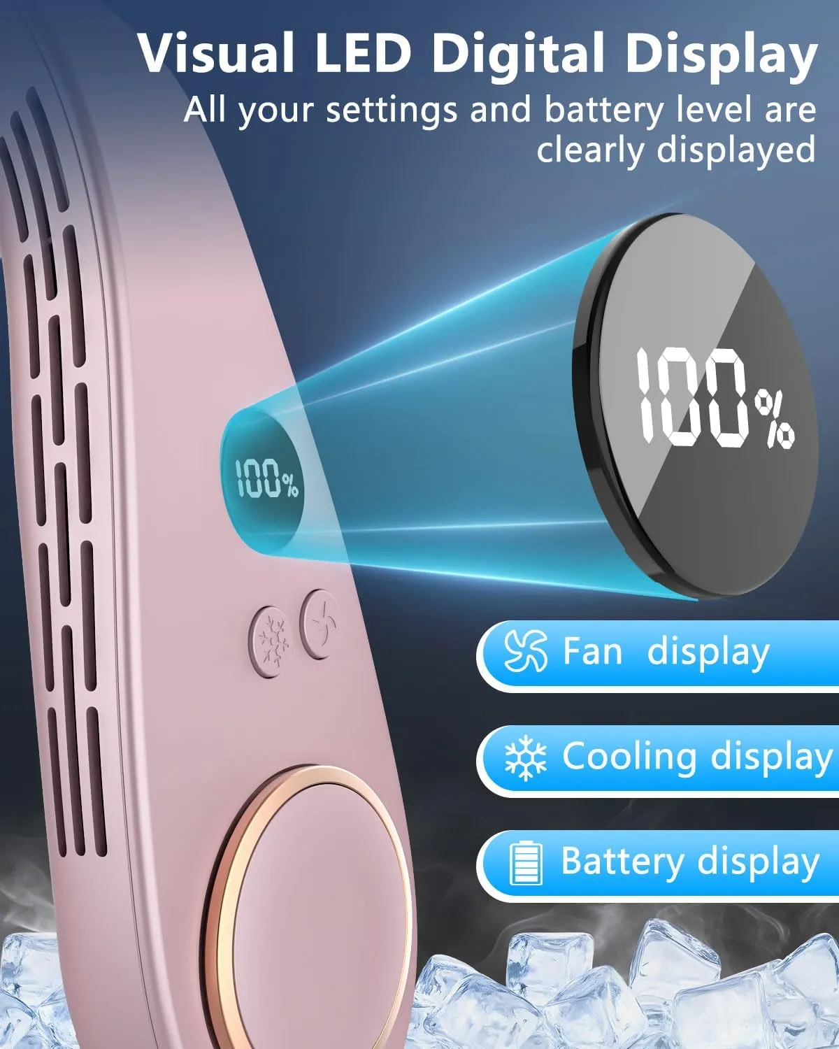 Neck Fans for Women Rechargeable,Portable Air Conditioners Neck Coolers for Hot Weather,Personal Conditioned Neckband AC Unit,Leafless Hanging Hand-free Mobile Body Fans for Mom Dad Kid Birthday